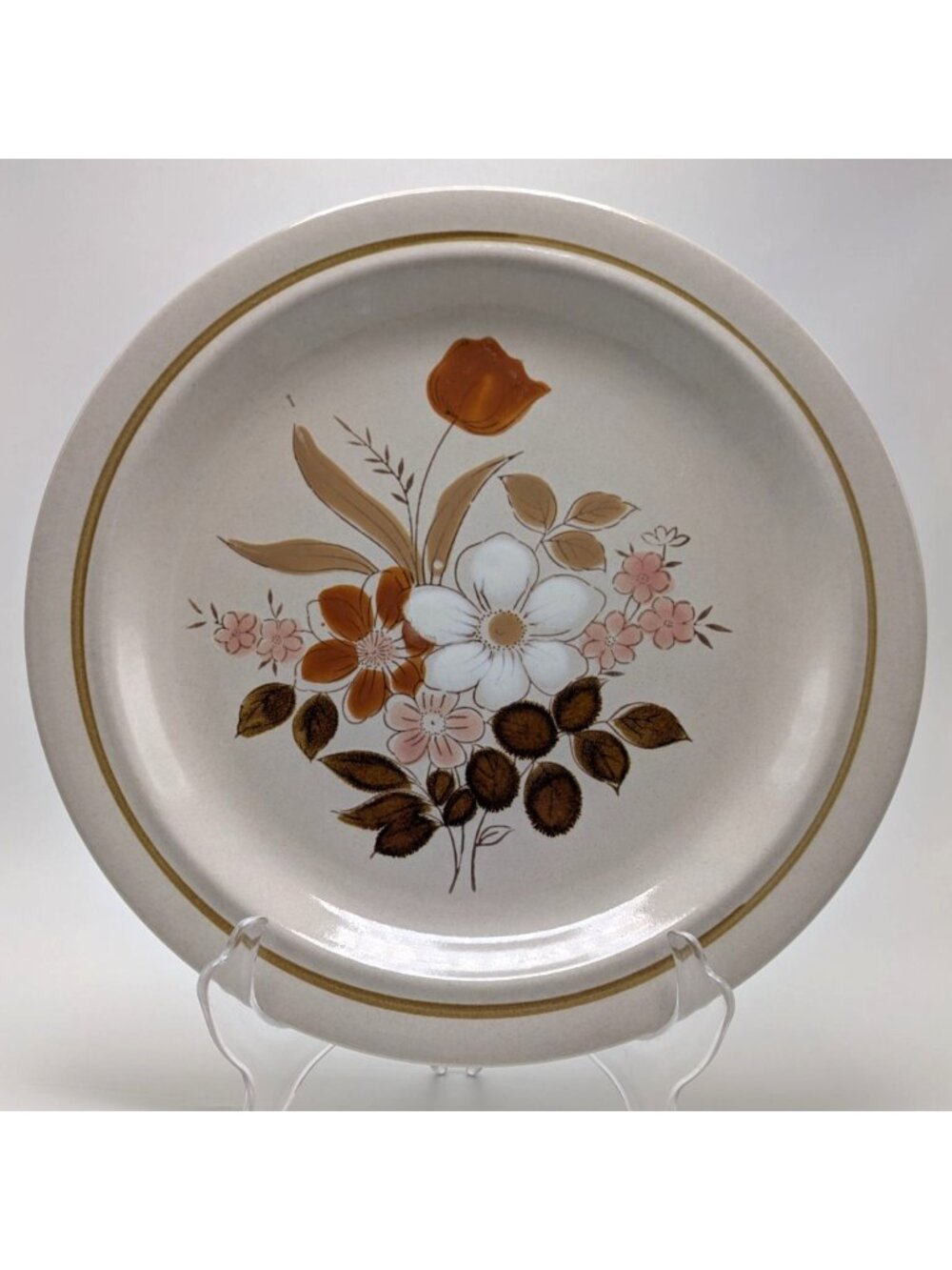 Kingsbury Dogwood Hand Painted Floral Dinner Plate Stoneware Japan 10 3/4 inch